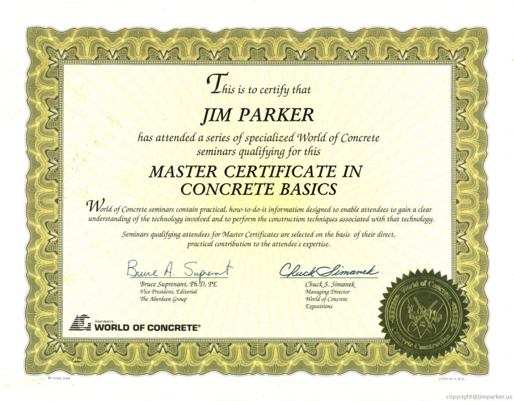 Concrete Certificate