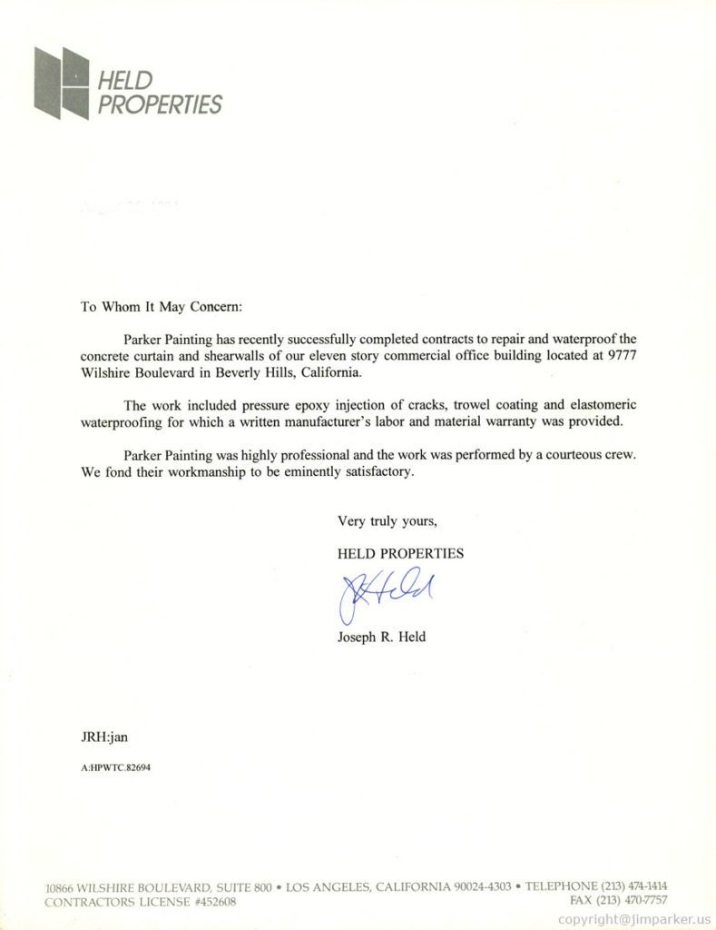 Painter Reference Letter Example