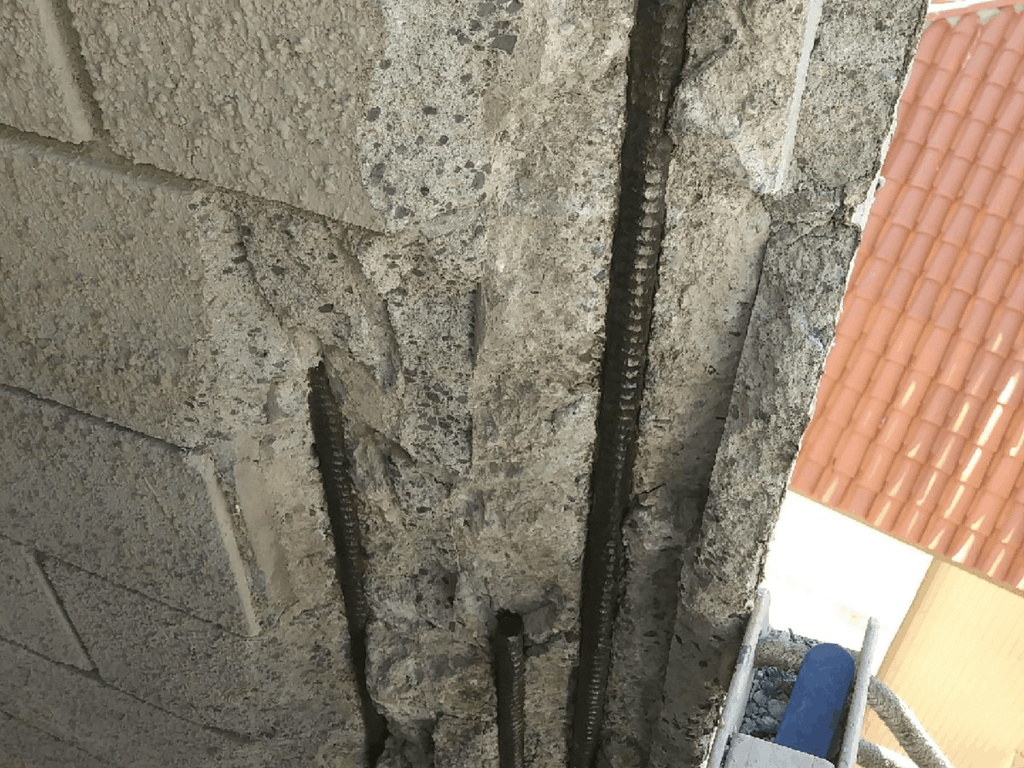 Damaged concrete repaired by Jim Parker